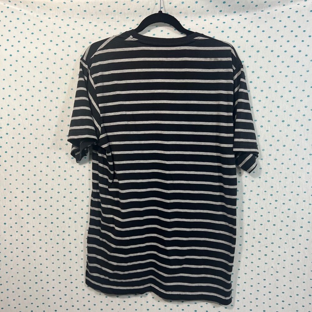 LRG Men's Black & Gray Striped V-Neck Short Sleeve T-Shirt - Picture 2 of 3